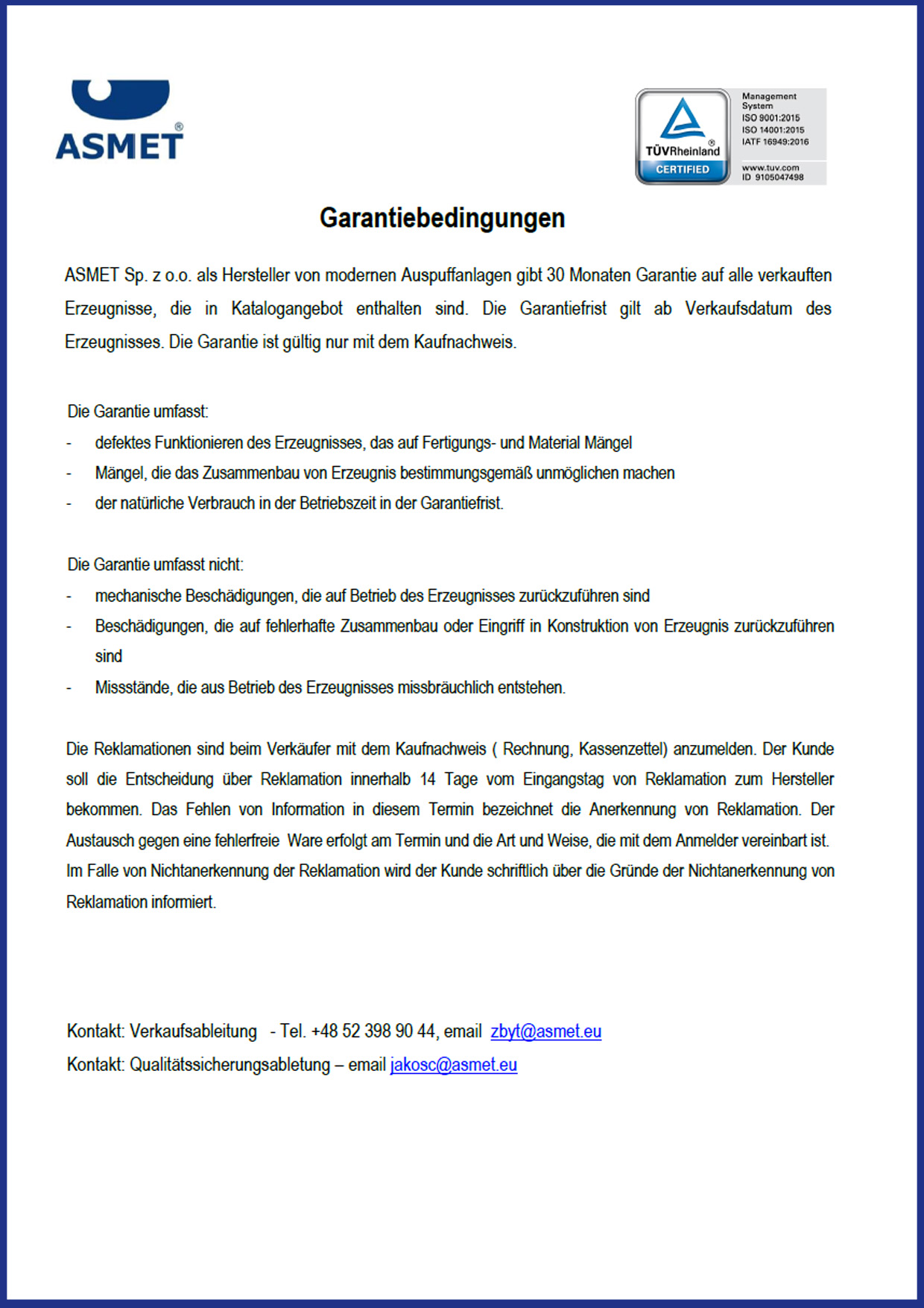 Garantiebedingungen